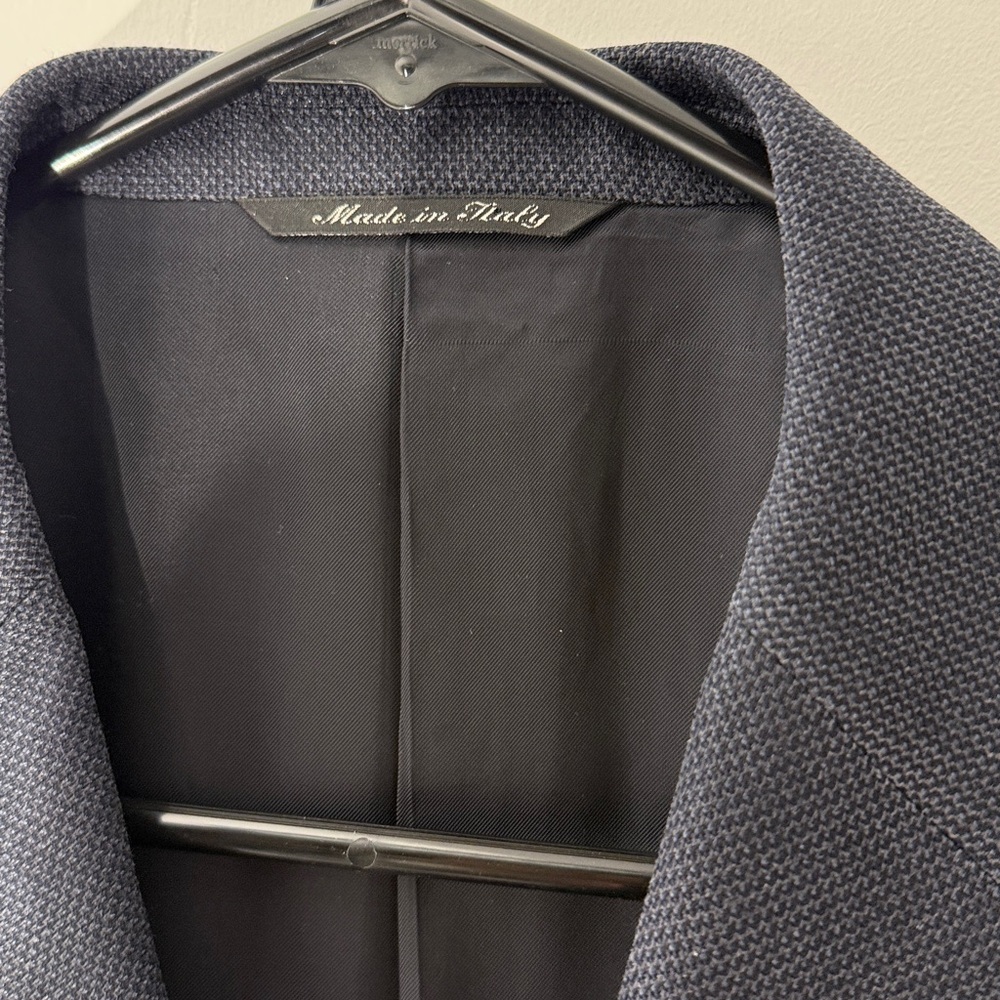 Canali dark Navy Textured Blazer - Picture 4 of 7